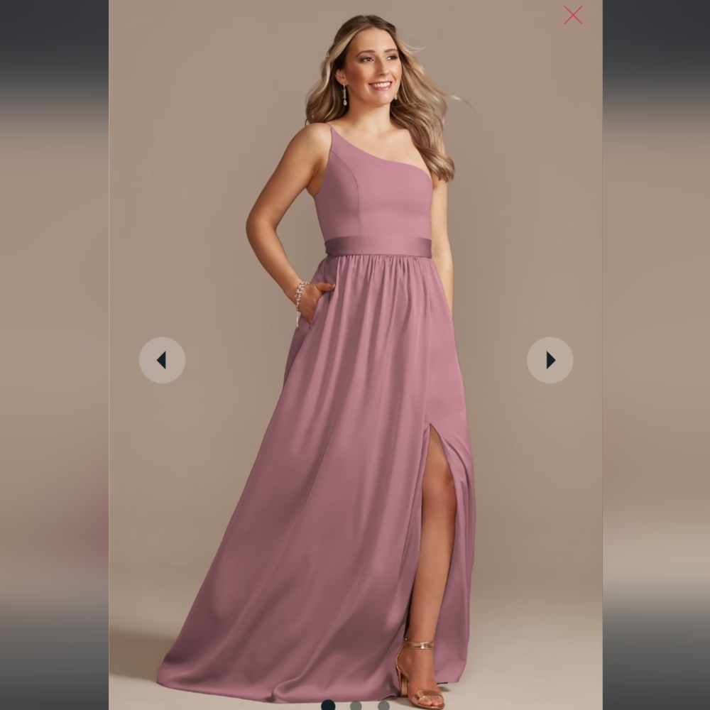 Pink One Shoulder Bridesmaid Dress